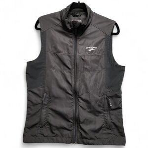 Brooks Shelter Technology Run Vest Men Small Black Full Zip Lighthweight Stretch